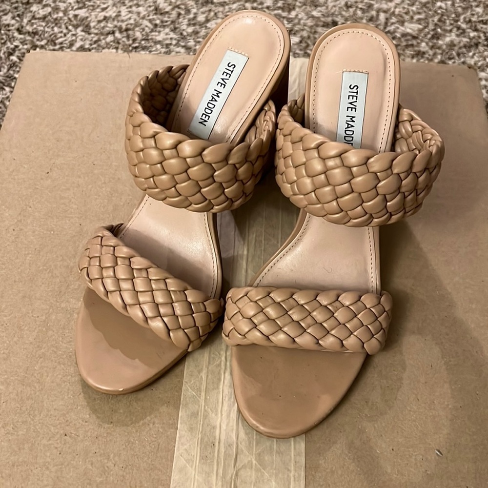Steve Madden Tielo Nude Sandal Heels size 10